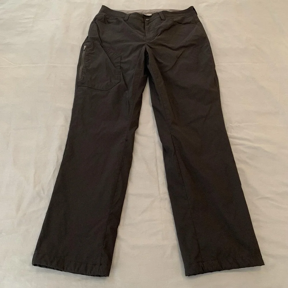 Eddie Bauer Pants Mens 34x32 Black Fleece Lined Tech Softshell Hiking Outdoor